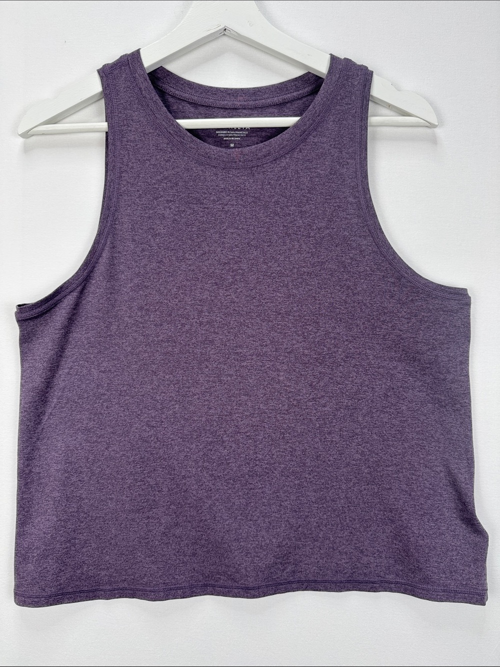 Athleta Uptempo Purple Heathered Cropped Tank Top Size Medium